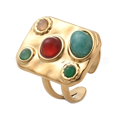 Natürliche Karneol & Jade Fingerringe&nbsp;STAS-Z112-03G