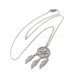 Collana pendente in acciaio inossidabile 201 anti-ossidazione con catene a maglie&nbsp;NJEW-E102-01P-05