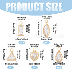10 pendentif en laiton et zircone cubique&nbsp;KK-TADJ0001-30B