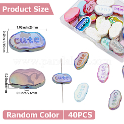 40 Stück UV-beschichtete leuchtende Acrylperlen&nbsp;OACR-PA0001-43
