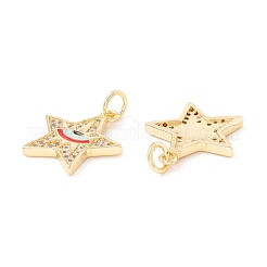Pendenti in zirconi cubici trasparenti in micro pavè di ottone&nbsp;ZIRC-P098-04G-03