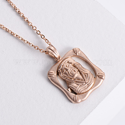 Collares colgantes de acero inoxidable con diseño religioso punk vintage de Jesús para hombres y mujeres.&nbsp;UE8533