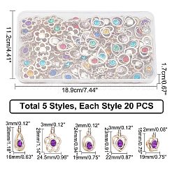 100 Stück 5 Stil UV-Beschichtung ABS-Kunststoff-Anhänger&nbsp;KY-CA0001-18