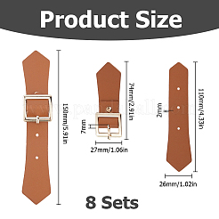 8 jeu de boucles à bascule à coudre en cuir PU&nbsp;AJEW-HS0001-54D