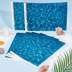 Ondulación de agua de papel recubierto pegatinas&nbsp;DIY-WH0399-40B