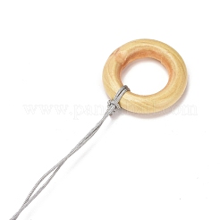 Windspiel-Anhänger aus Holz und natürlichem Achat&nbsp;HJEW-H054-05