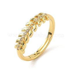 Micro ottone spianare anelli zirconi&nbsp;RJEW-H258-18G