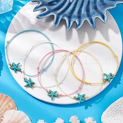 Bracelets de perles tressées en polyester ciré&nbsp;BJEW-JB11104