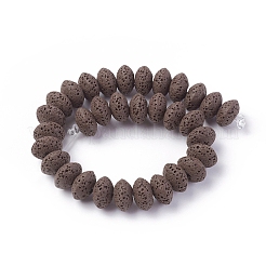 Brins de perles de pierre de lave naturelle&nbsp;G-F671-01B-13