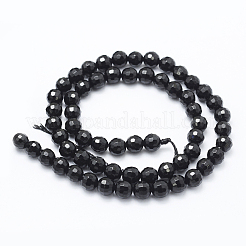 Natürliche schwarze Onyxperlenstränge&nbsp;G-E469-06-12mm
