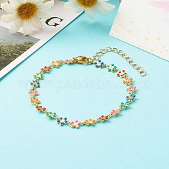 Messing Emaille Gliederkette Armbänder&nbsp;BJEW-JB06420