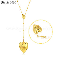 Collane in ottone con urna rosario a forma di cuore con serpente e cenere&nbsp;FS-WG49FBC-01