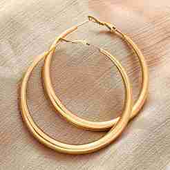 Pendientes de aro de acero inoxidable 304&nbsp;EJEW-Z093-01G-02