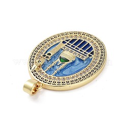 Anhänger aus Messing mit Gestellbeschichtung aus klarem Kubisch Zirkonia&nbsp;KK-H474-24B-04G