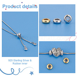 4 Stück 2 Farben Sterling Silber Abstandsperlen&nbsp;STER-PH0001-64