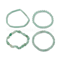 Ensembles de bracelets extensibles en perles d'aventurine verte naturelle&nbsp;BJEW-JB10782