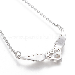 Collana con pendente in ottone con zirconia cubica&nbsp;NJEW-I230-18