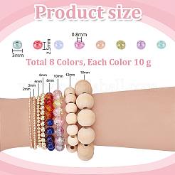 80g 8 couleurs 6/0 perles de rocaille en verre&nbsp;GLAA-PH0003-68C