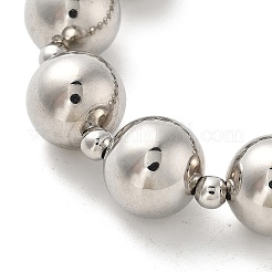 Bracelets extensibles en perles rondes en laiton pour femmes&nbsp;BJEW-S159-01B