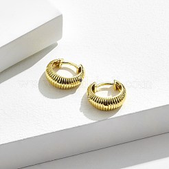 Orecchini a cerchio huggie in zirconi cubici micro pavè di ottone&nbsp;EJEW-BB67135