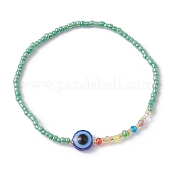 Böse Augen Stretch-Armband aus Kunstharz und Glasperlen&nbsp;BJEW-JB09491