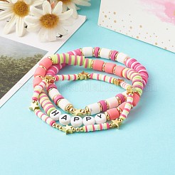 Ensembles de bracelets extensibles en perles d'argile polymère faites à la main&nbsp;BJEW-JB06353-01