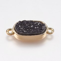 Galvanisch beschichtete natürliche Druzy-Achat-Verbindungsverbinder&nbsp;G-L481-B