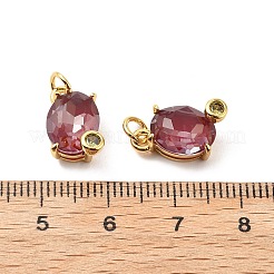 Oval Messing Mikro pflastern Zirkonia Anhänger&nbsp;KK-L237-020G-02