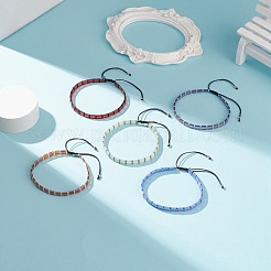 Bracelet perles tressées rocailles japonaises rectangle&nbsp;BJEW-JB08653