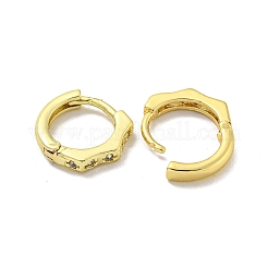 Orecchino a cerchio in zirconi cubici micro pavè di ottone&nbsp;EJEW-C088-13B-G