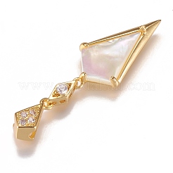 Pendentifs en laiton zircon cubique transparent&nbsp;ZIRC-F121-01B-G