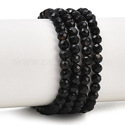 Natürlich gefärbte und erhitzte schwarze Onyxperlenstränge&nbsp;G-A129-3mm-25