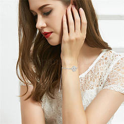 Braccialetti con cursore in argento sterling placcato rodio 925&nbsp;JB619A
