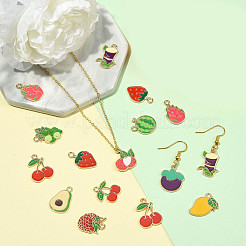 36 colgante de aleación de esmalte con forma de fruta de 12 estilos&nbsp;FIND-FS0005-12