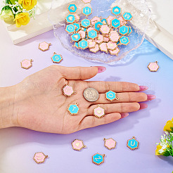 52pcs 2 pendentifs en alliage de couleurs&nbsp;ENAM-TA0002-97A