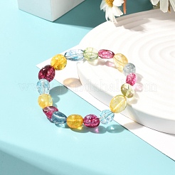 Set di bracciali elastici con perline a forma libera di quarzo naturale per madre e figlia&nbsp;BJEW-JB07064