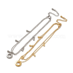 Placcatura sotto vuoto pvd 304 catena in acciaio inossidabile multifilo cavigliera&nbsp;AJEW-A036-03G