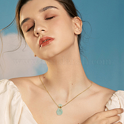 Ciondolo in fluorite naturale con flacone di profumo sfaccettato&nbsp;NJEW-WH0002-268D