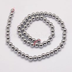 Hilos de perlas de hematites sintético magnéticos de grado AA&nbsp;G-P258-05-6mm