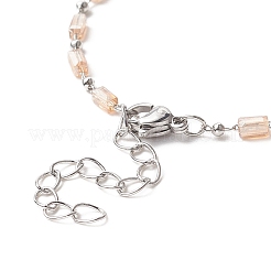 Creazione di braccialetti a catena con perle di vetro cuboide&nbsp;AJEW-JB01151-07