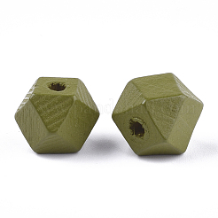 Perles de bois naturel peintes&nbsp;WOOD-S049-03A-05