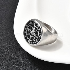 304 Edelstahl Emaille breite Band Fingerringe für Männer&nbsp;RJEW-P163-01P