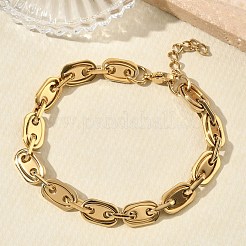 Sets aus ovalen Gliederketten und Armbändern aus Edelstahl 304&nbsp;SJEW-D091-08G
