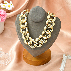 1 collana girocollo con catena cubana in alluminio massiccio per donna&nbsp;NJEW-SP0001-11LG