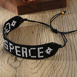 Verstellbare Armbänder aus böhmischen Glasperlen&nbsp;UQ0429-1