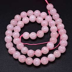 Stränge aus natürlichen Rosenquarzperlen aus Madagaskar in Rosa&nbsp;G-F222-41-8mm