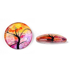 A metà intorno / cupola albero modello di vetro cabochon flatback per i progetti fai da te&nbsp;GGLA-Q037-25mm-M28-02