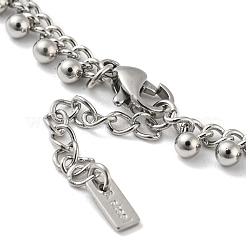 Anlaufgeschützte Gliederkettenarmbänder aus 304 Edelstahl mit runden Kugelanhängern&nbsp;BJEW-G686-05P