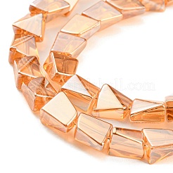 Fili di perle di vetro trasparente placcato con lucentezza perlata&nbsp;EGLA-G037-06A-PL01