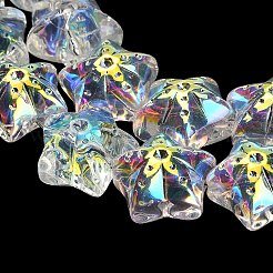 Brins de perles de verre peintes par galvanoplastie&nbsp;X1-EGLA-K061-12A-AB01